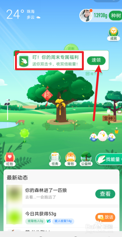 支付宝蚂蚁森林双击能量卡如何获得